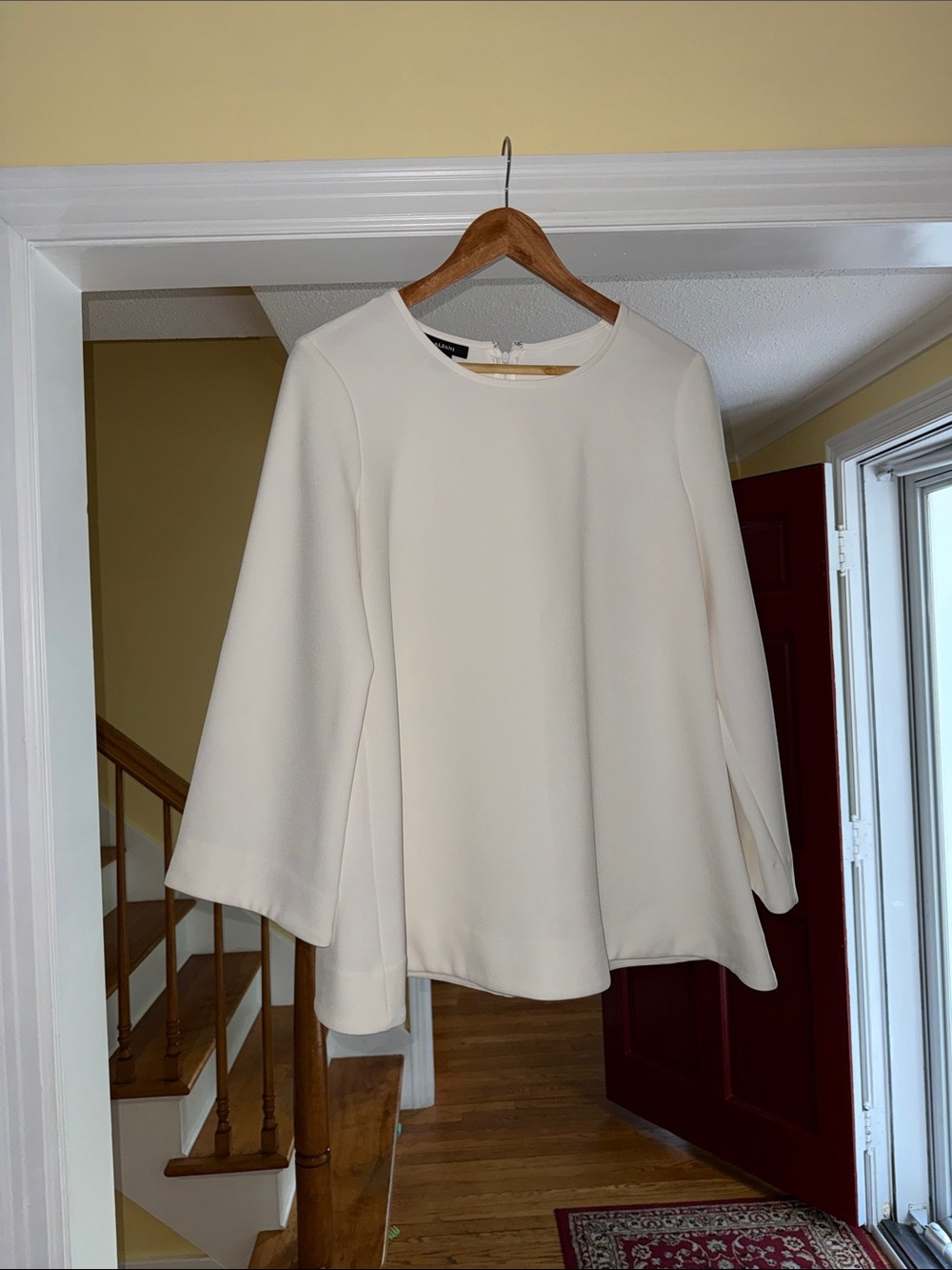Alfani Cream Flared Long-Sleeve Tunic Top